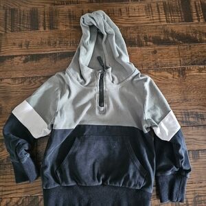 Little Bipsy Gray, Black & White Colorblock Hoodie